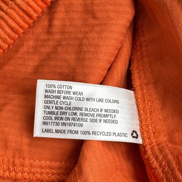Wild Fable Orange Corduroy Mini Dress S Cotton Spaghetti Straps Y2K Babydoll - Picture 6 of 13